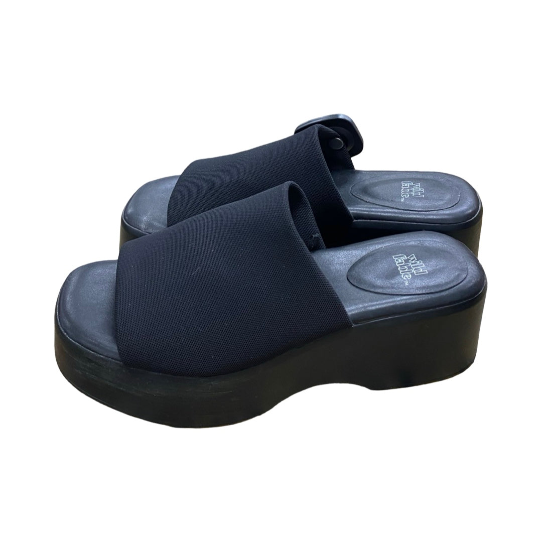 Sandals Heels Wedge By Wild Fable In Black, Size:6.5