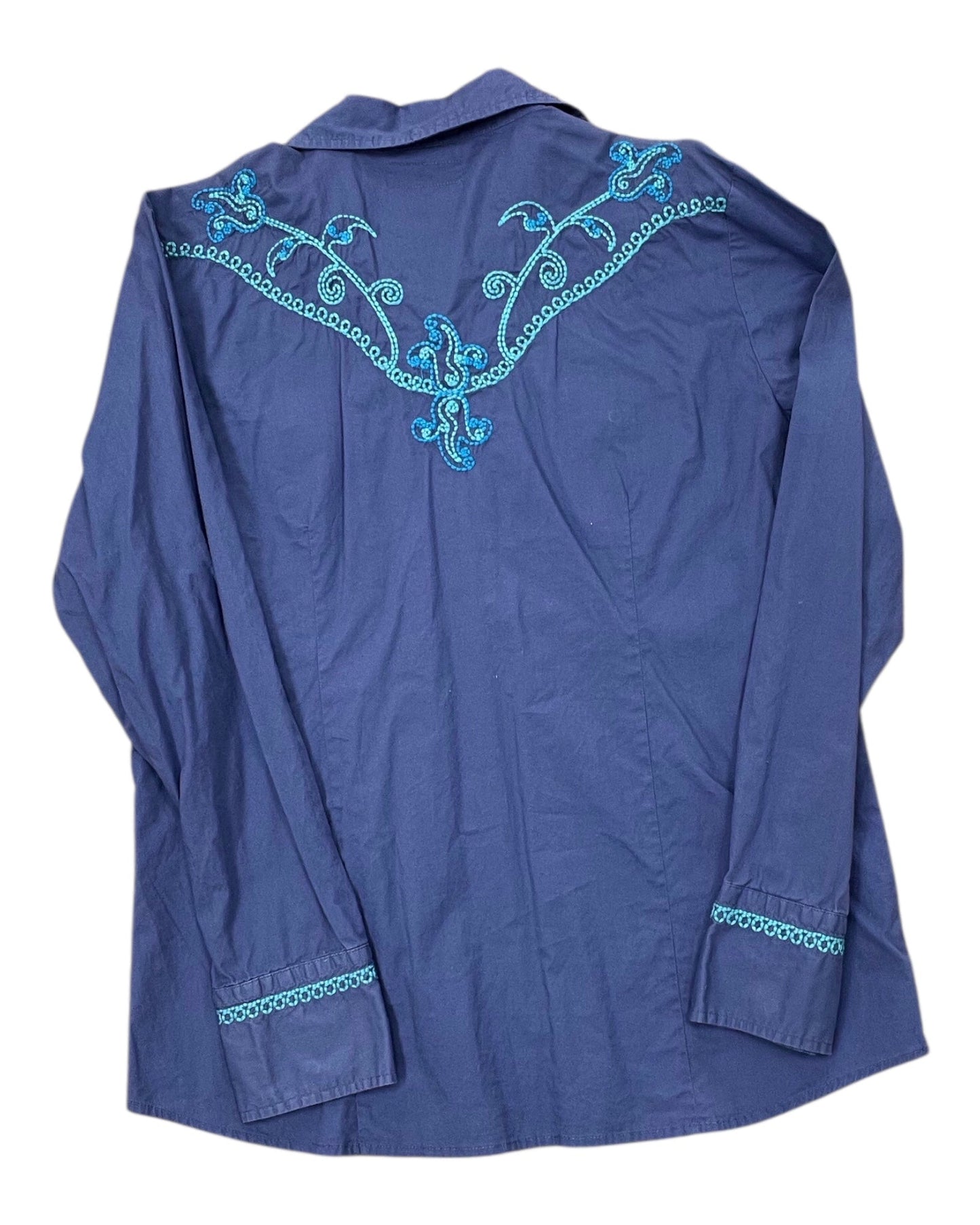 Blouse Ls By Clothes Mentor In Blue, Size:Xl