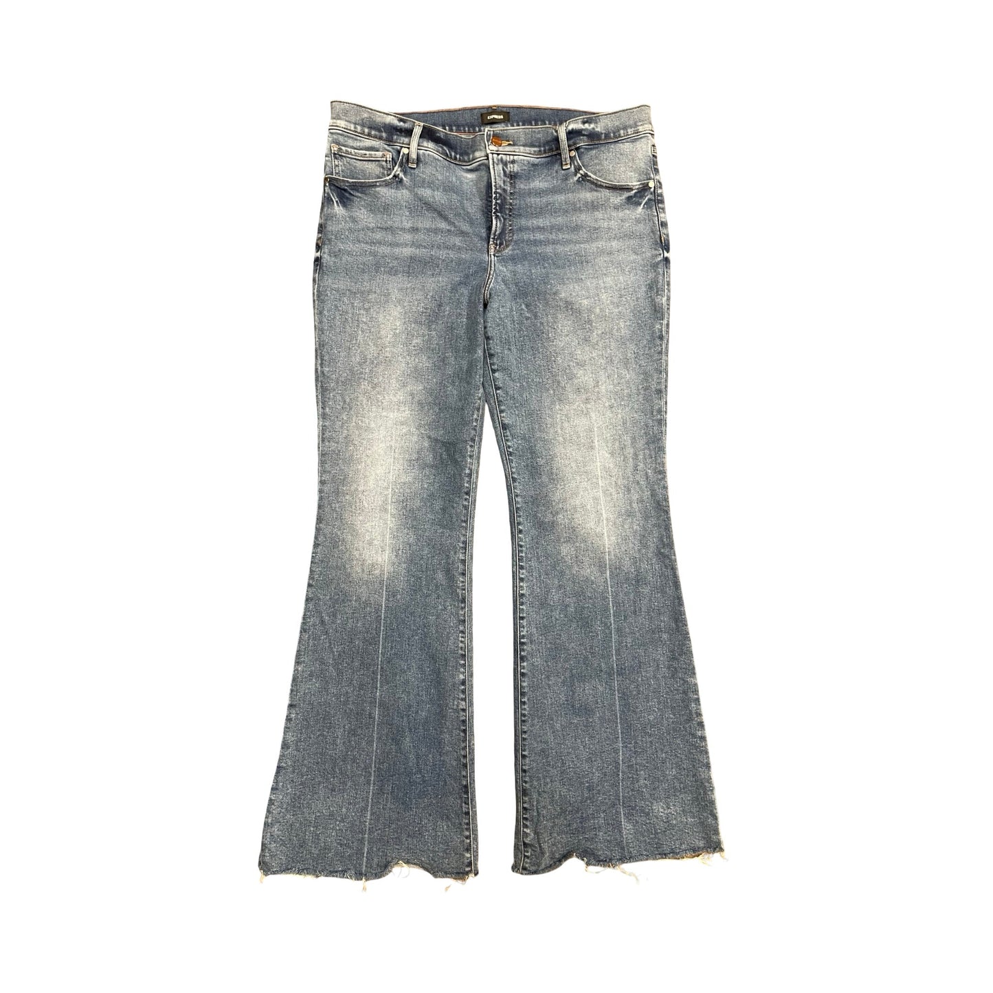 Jeans Flared By Express In Blue Denim, Size:16L