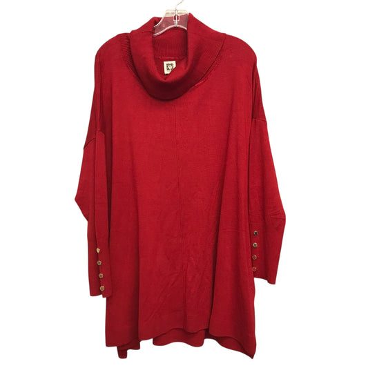 Sweater By Anne Klein In Red, Size:1X