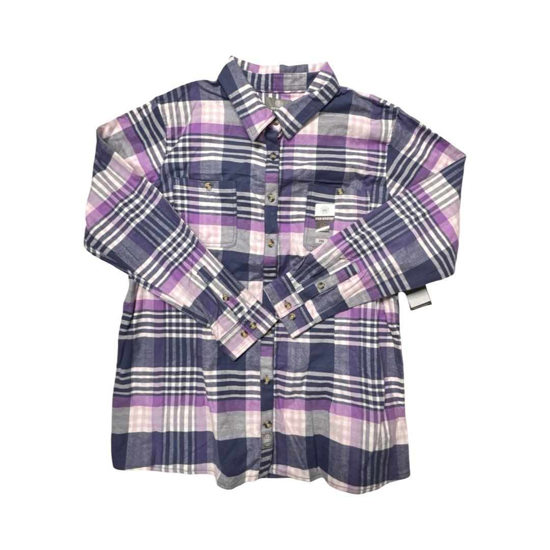 Top Ls By Cmc In Plaid Pattern, Size:2X