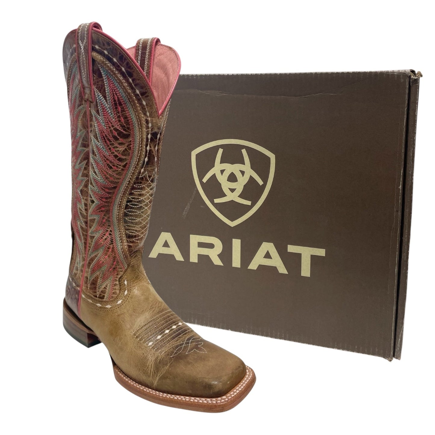 Boots Western By Ariat In Red & Tan, Size: 8.5