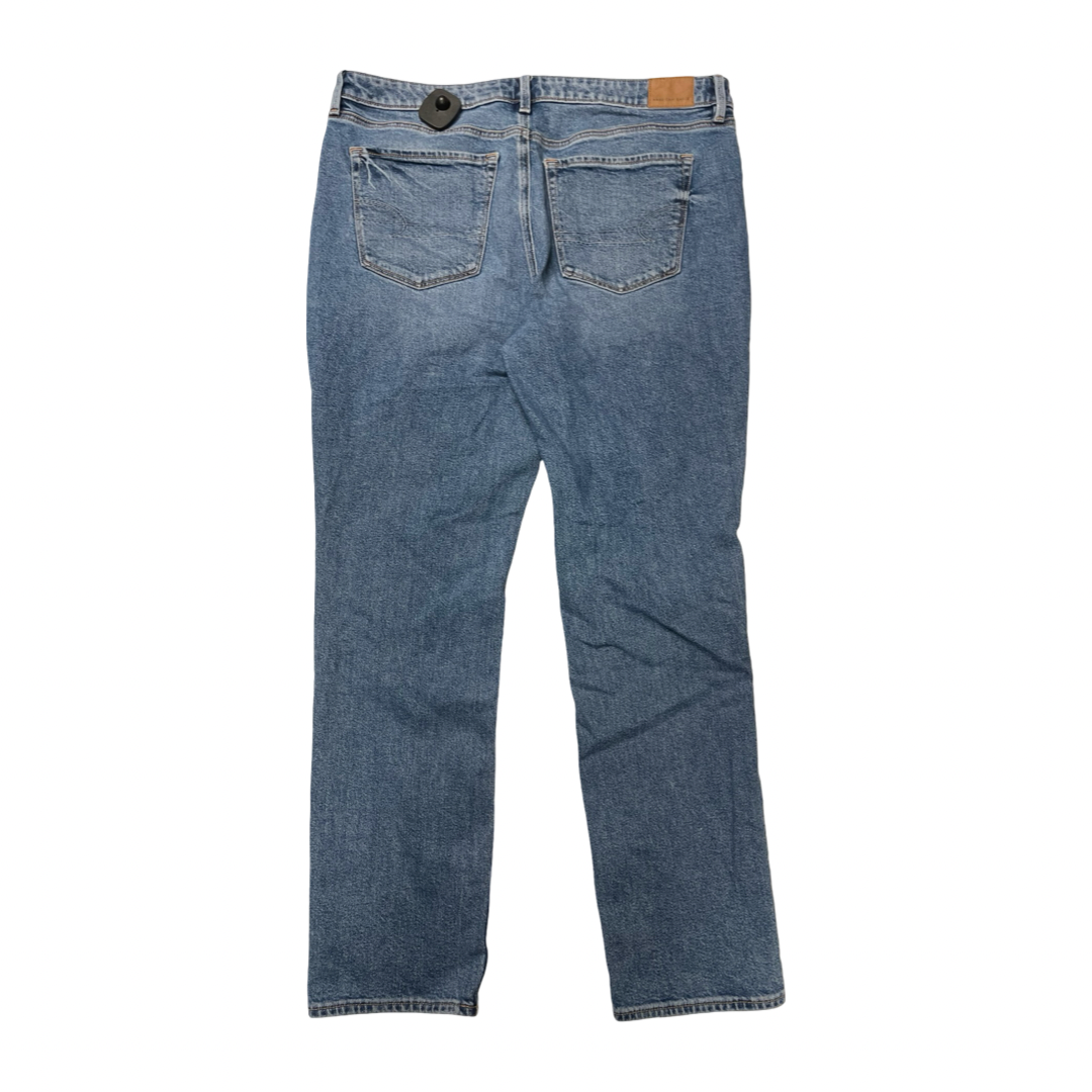 Jeans Straight By American Eagle In Blue Denim, Size:14L