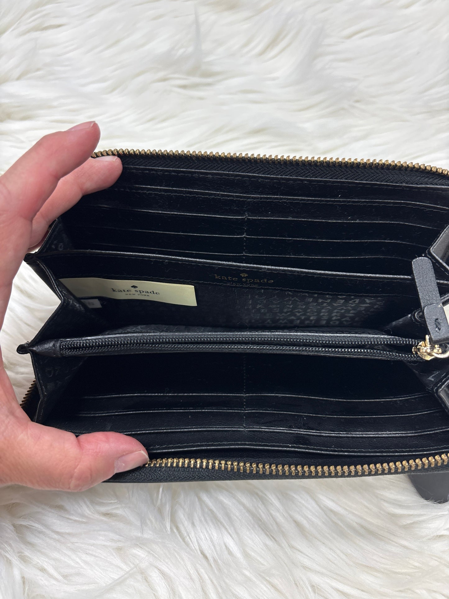 Wallet Designer By Kate Spade In Black & White, Size:Medium