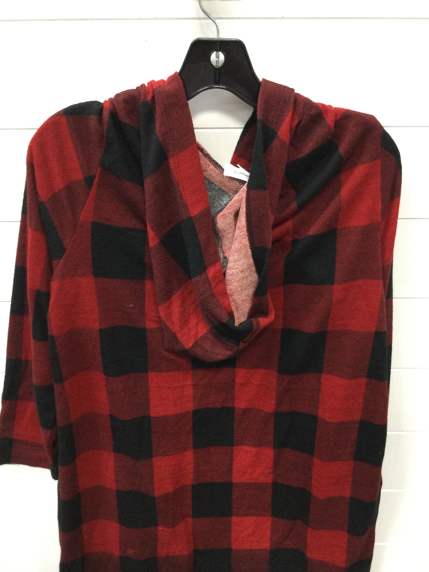 Cardigan By Hailey & Co In Black & Red, Size:M