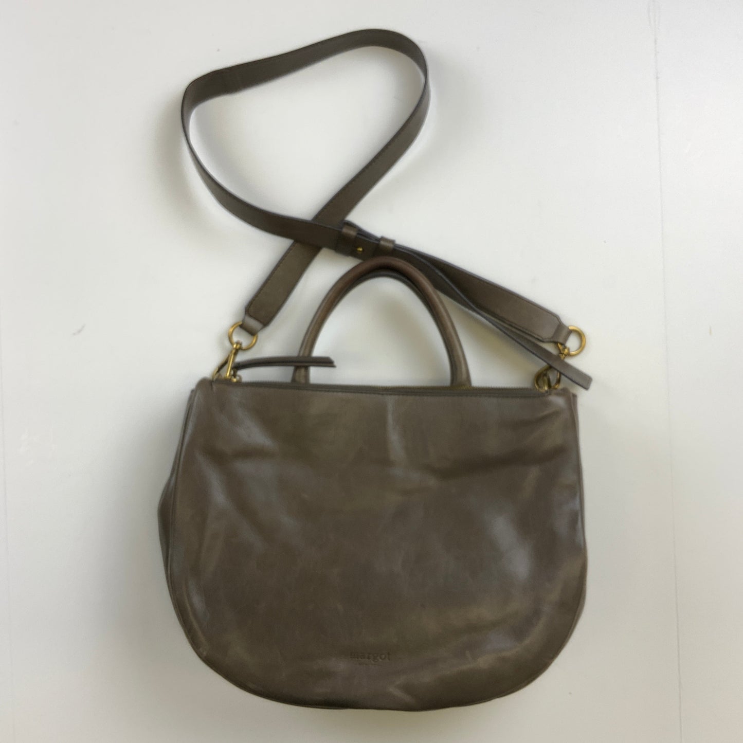 Handbag Leather By Margot, Size: Medium