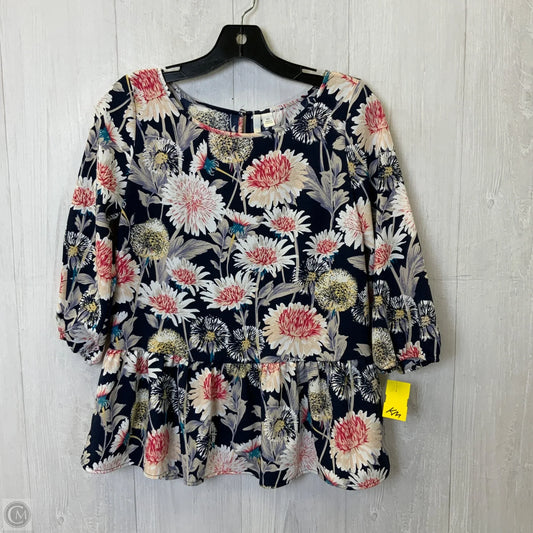 Top Long Sleeve By Lc Lauren Conrad In Blue & White, Size: Xs