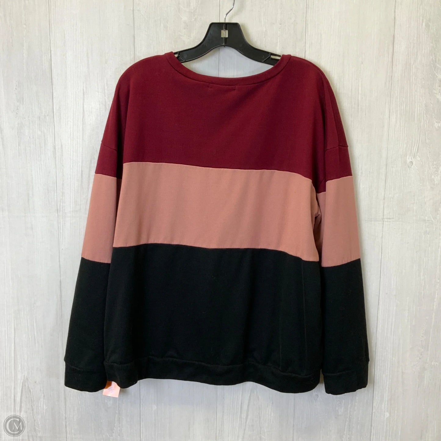 Top Long Sleeve By Active Usa In Maroon, Size: 1x