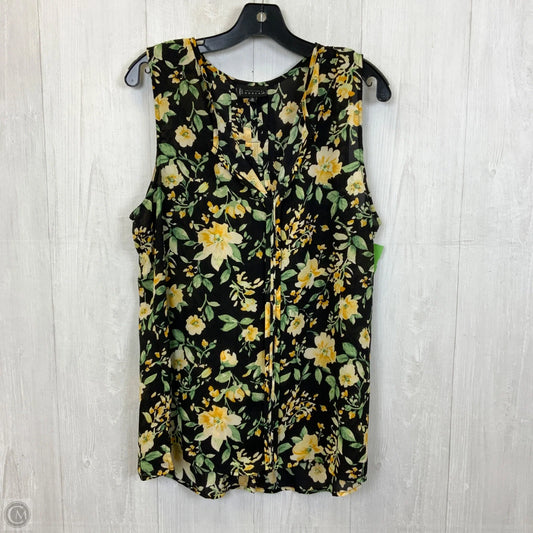 Top Sleeveless By Bobeau In Black & Yellow, Size: Xl