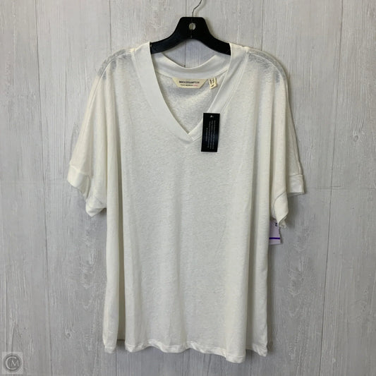 Top Short Sleeve Basic By Isaac Mizrahi Live Qvc In White, Size: 1x