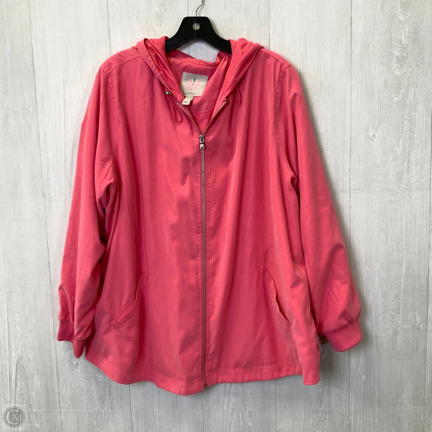 Jacket Windbreaker By Isaac Mizrahi Live Qvc In Pink, Size: 1x