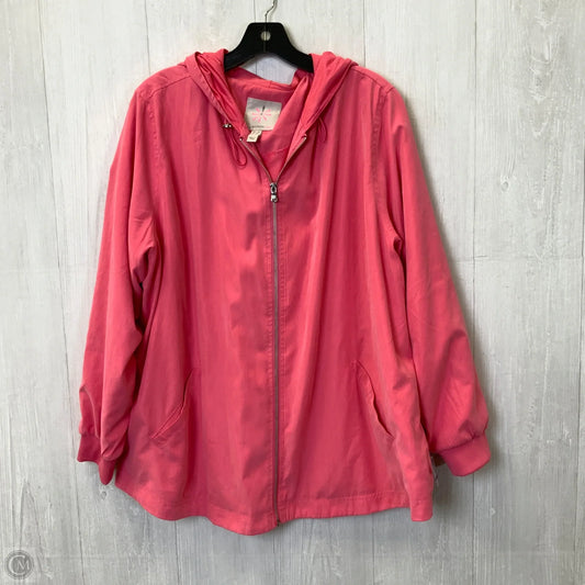 Jacket Windbreaker By Isaac Mizrahi Live Qvc In Pink, Size: 1x