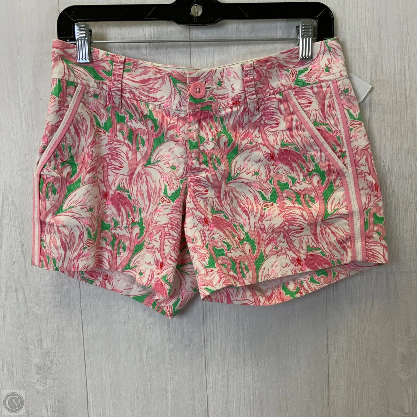 Shorts Designer By Lilly Pulitzer In Pink & White, Size: 0