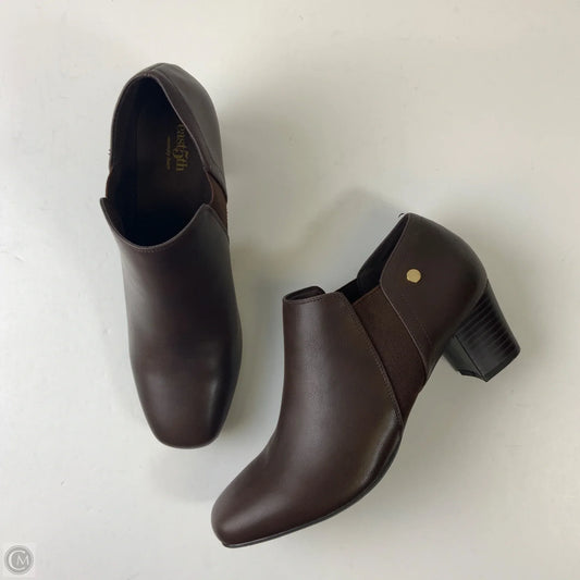 Boots Ankle Heels By East 5th In Brown, Size: 9.5