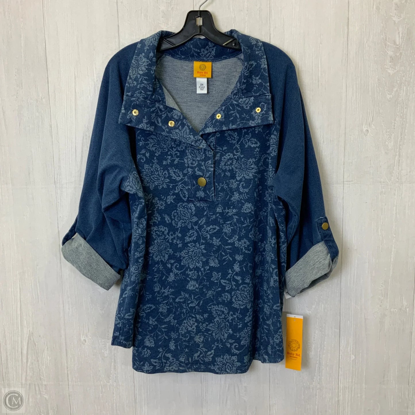 Top Long Sleeve By Ruby Rd In Blue, Size: 2x