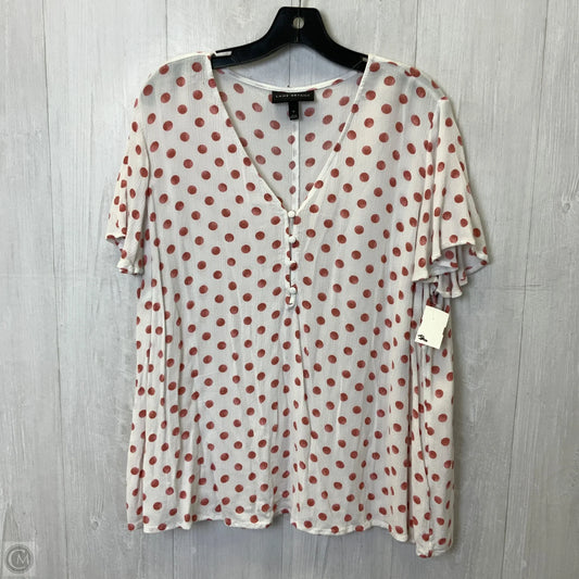 Top Short Sleeve By Lane Bryant In Pink & White, Size: 2x