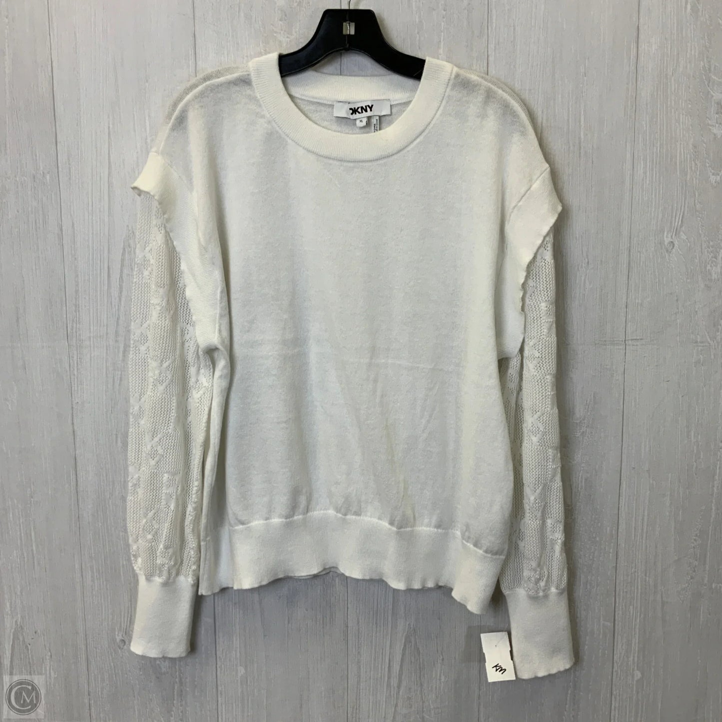 Top Long Sleeve By Dkny In White, Size: Xl
