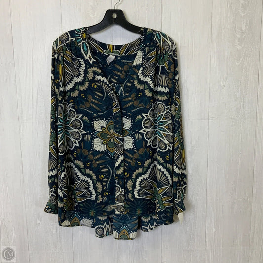Blouse Long Sleeve By H&m In Navy, Size: M