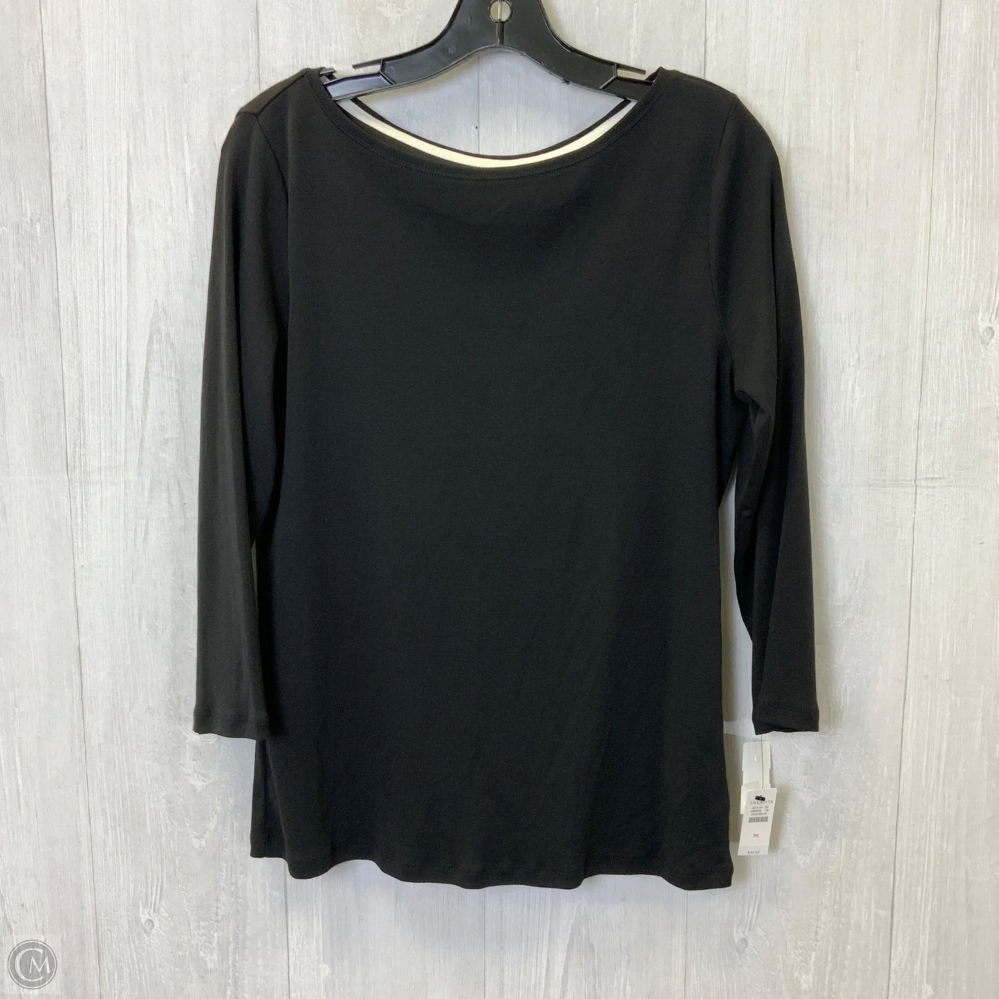 Top 3/4 Sleeve Basic By Talbots In Black, Size: M