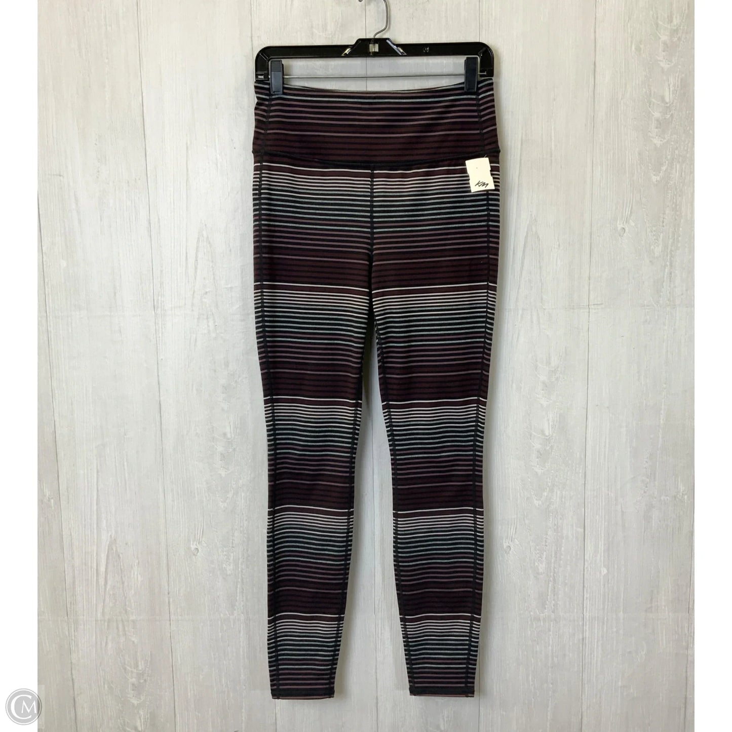 Athletic Leggings By Athleta In Striped Pattern, Size: M