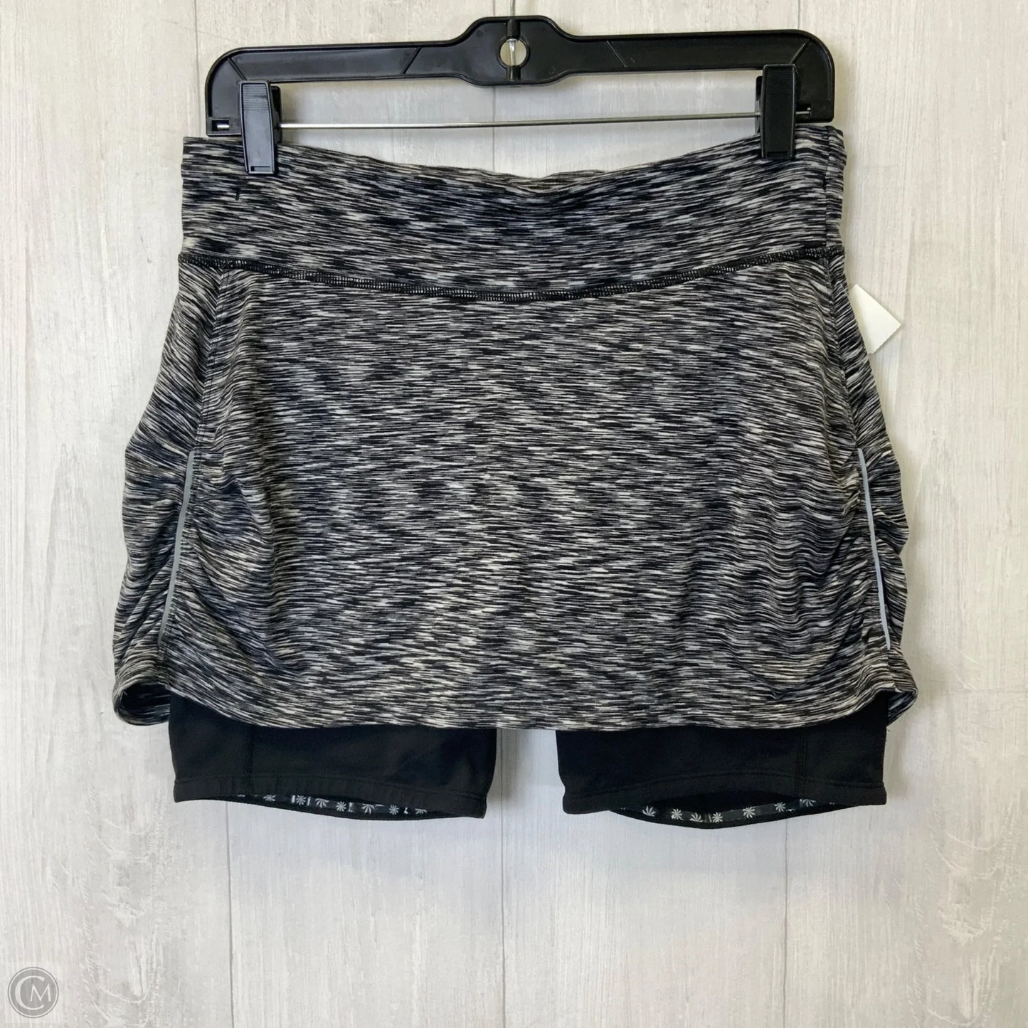 Athletic Skort By Athleta In Black & Grey, Size: M