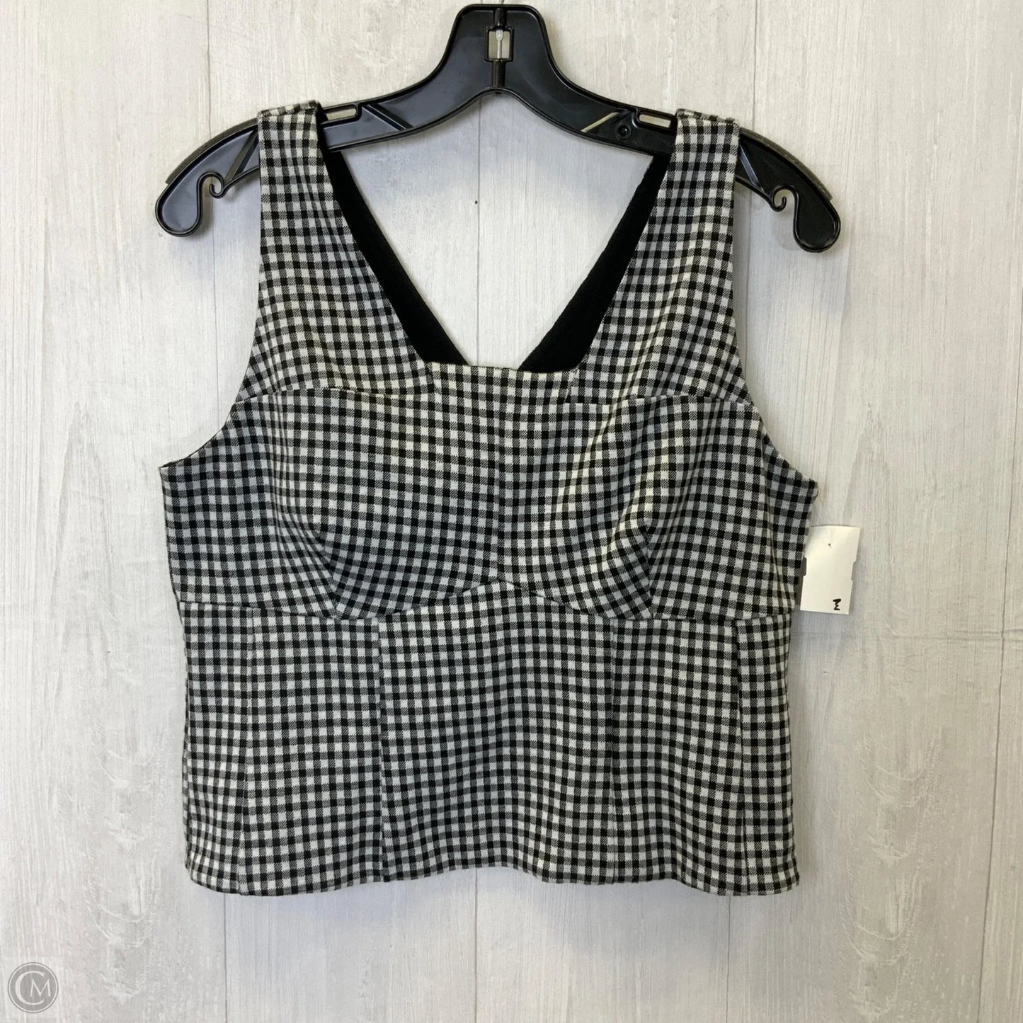 Top Sleeveless By Cabi In Black & White, Size: M