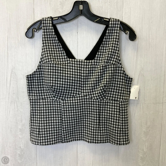Top Sleeveless By Cabi In Black & White, Size: M