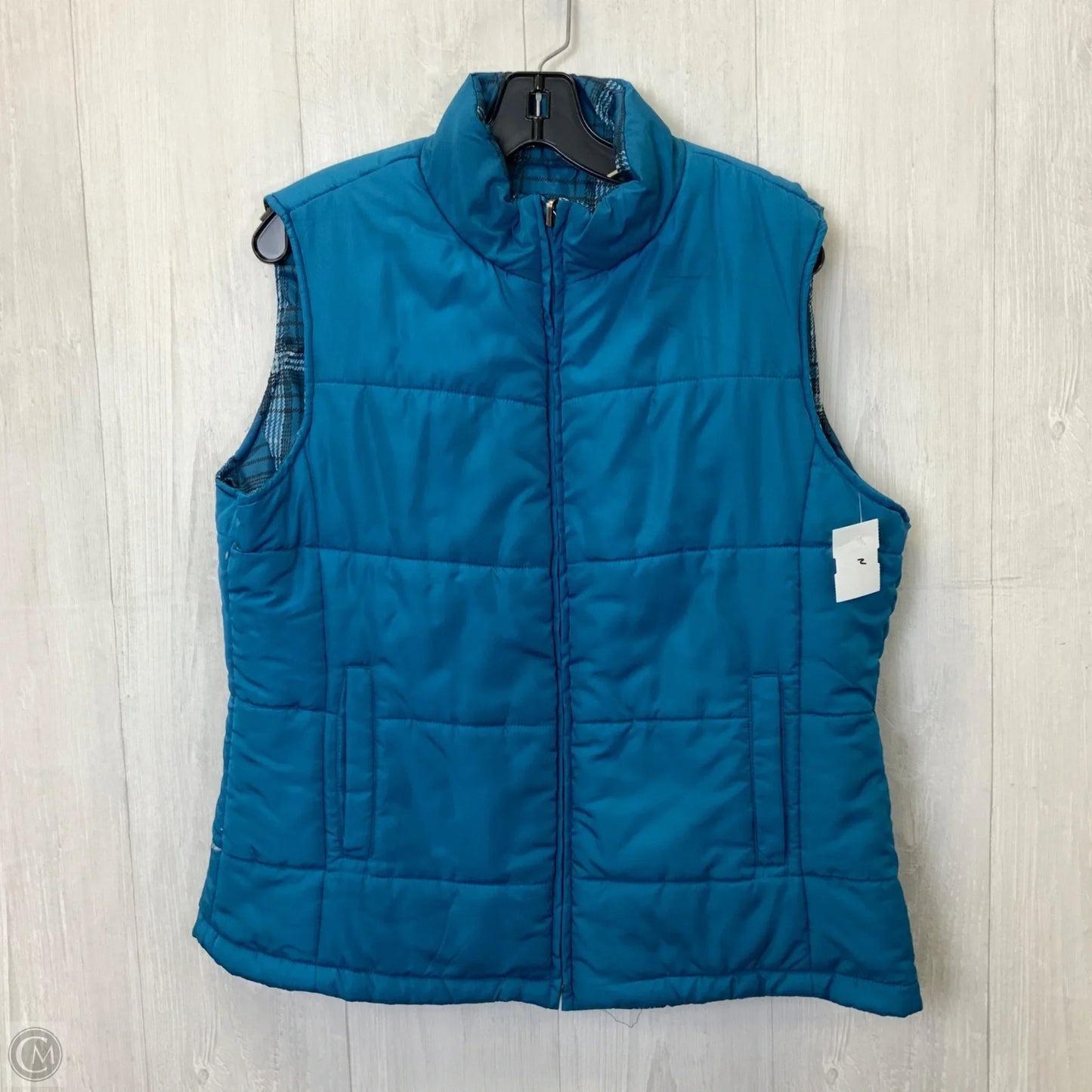 Vest Puffer & Quilted By Izod In Teal, Size: Xl  Other Info: Reversible