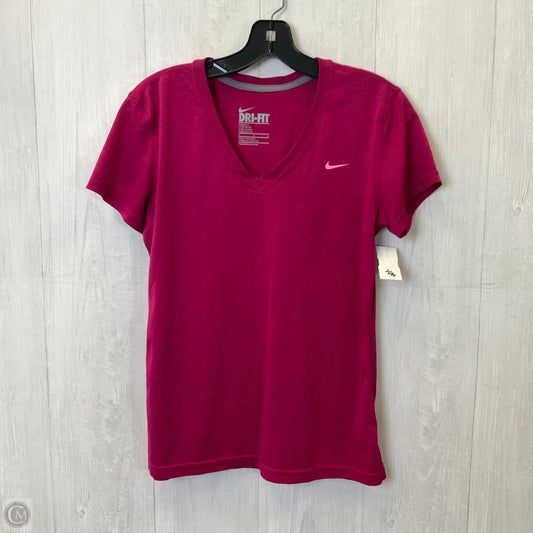 Athletic Top Short Sleeve By Nike Apparel In Pink, Size: M