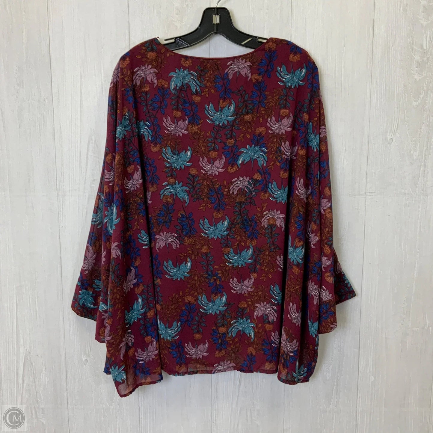 Top Long Sleeve By Clothes Mentor In Maroon, Size: 4x