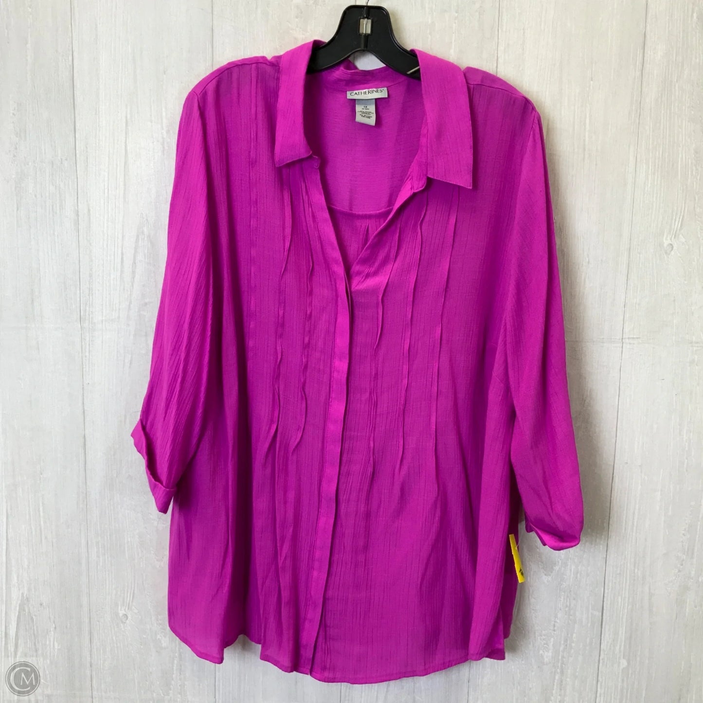 Blouse 3/4 Sleeve By Catherines In Purple, Size: 2x