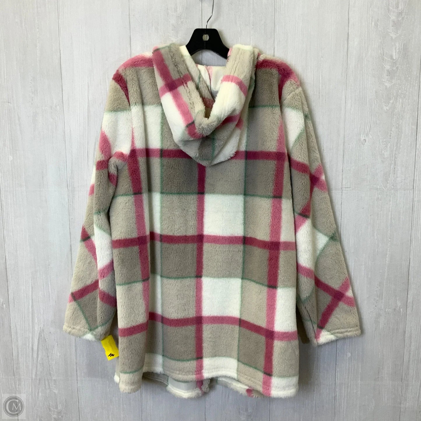 Jacket Faux Fur & Sherpa By Cato In Pink & White, Size: Xl