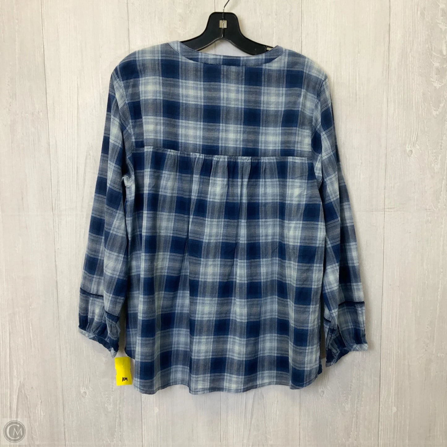 Blouse Long Sleeve By Lucky Brand In Blue, Size: L