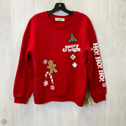 Sweatshirt Crewneck By Wound Up In Red, Size: L
