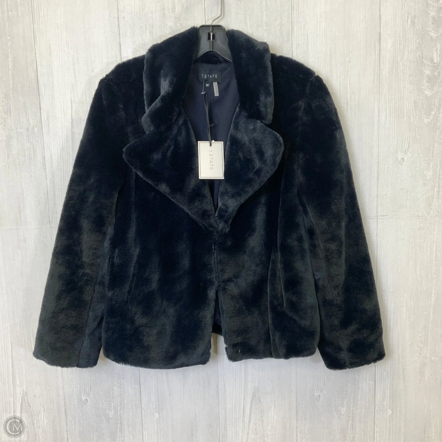 Coat Faux Fur & Sherpa By 1.state In Navy, Size: M