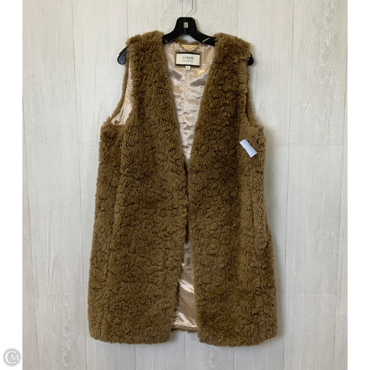 Vest Faux Fur & Sherpa By J. Crew In Brown, Size: M