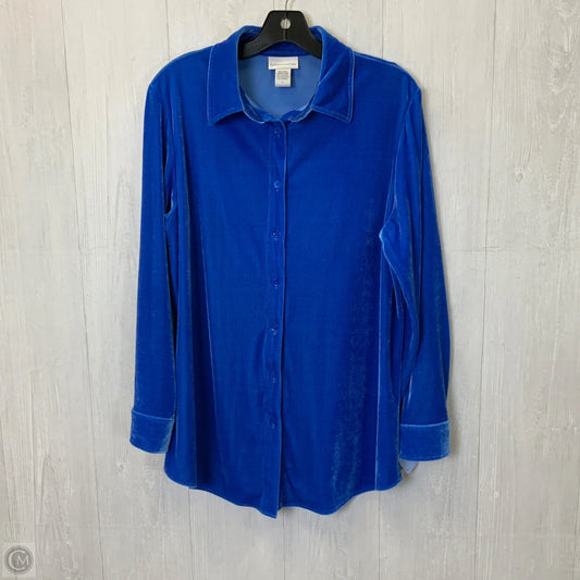 Blouse Long Sleeve By Soft Surroundings In Blue, Size: M