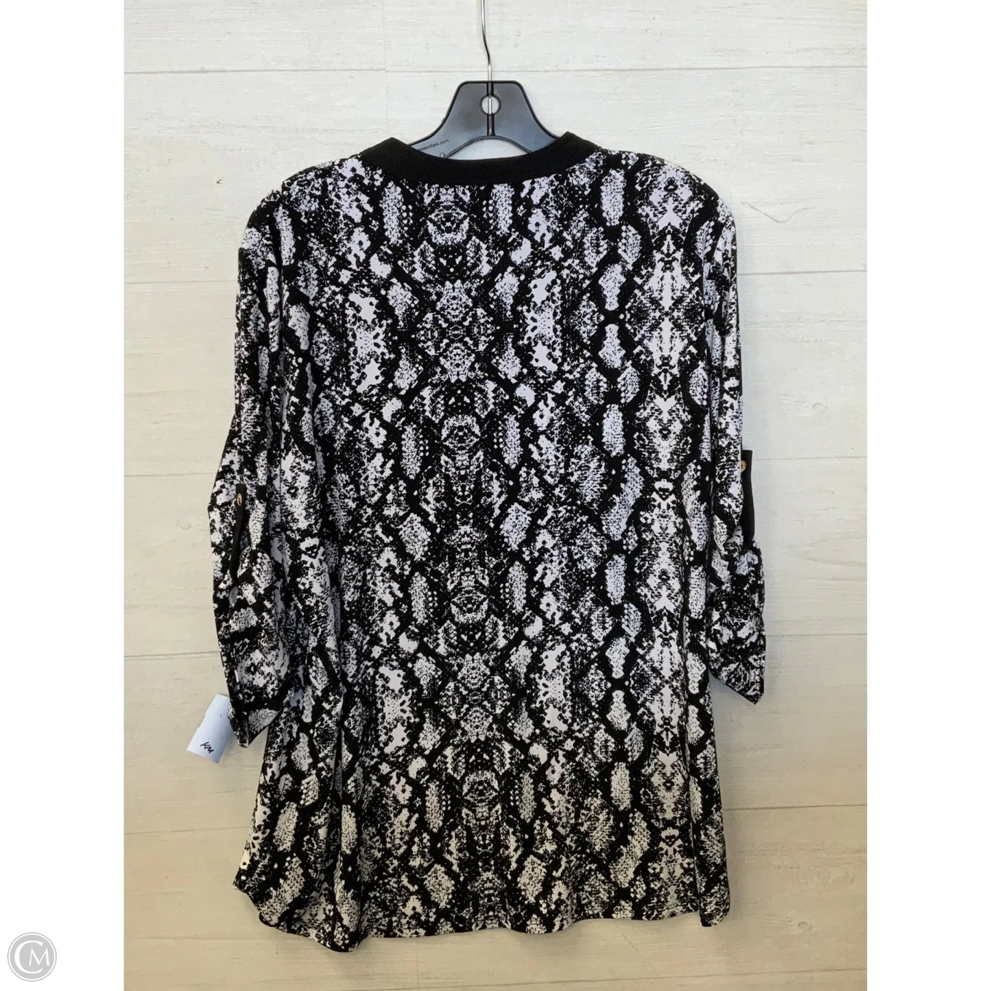 Blouse 3/4 Sleeve By Nygard Peter In Black & White, Size: L