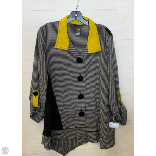 Blouse 3/4 Sleeve By Ali Miles In Black & White, Size: L
