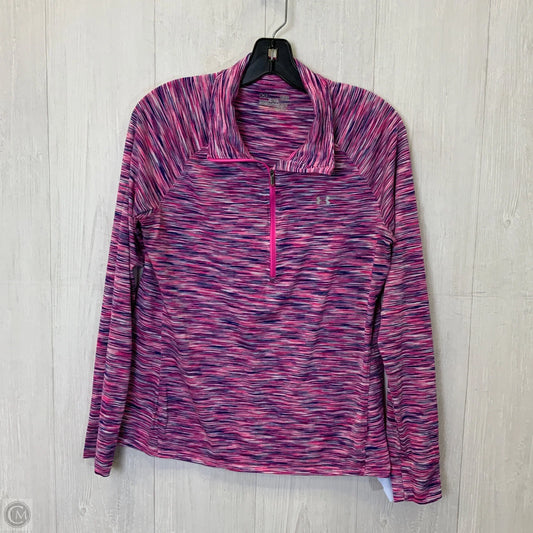 Athletic Top Long Sleeve Collar By Under Armour In Pink & Purple, Size: L
