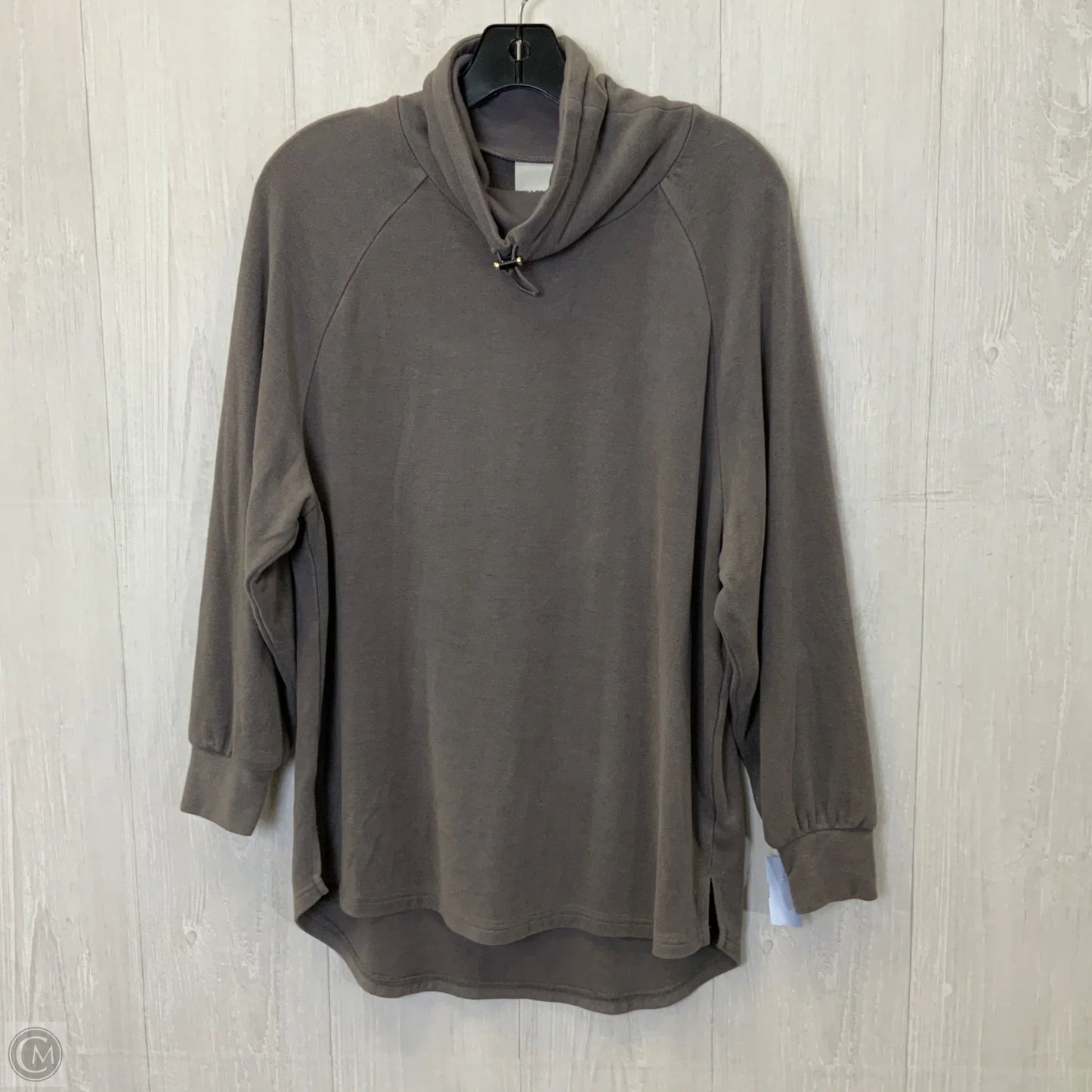 Athletic Top Long Sleeve Collar By Varley In Grey, Size: M