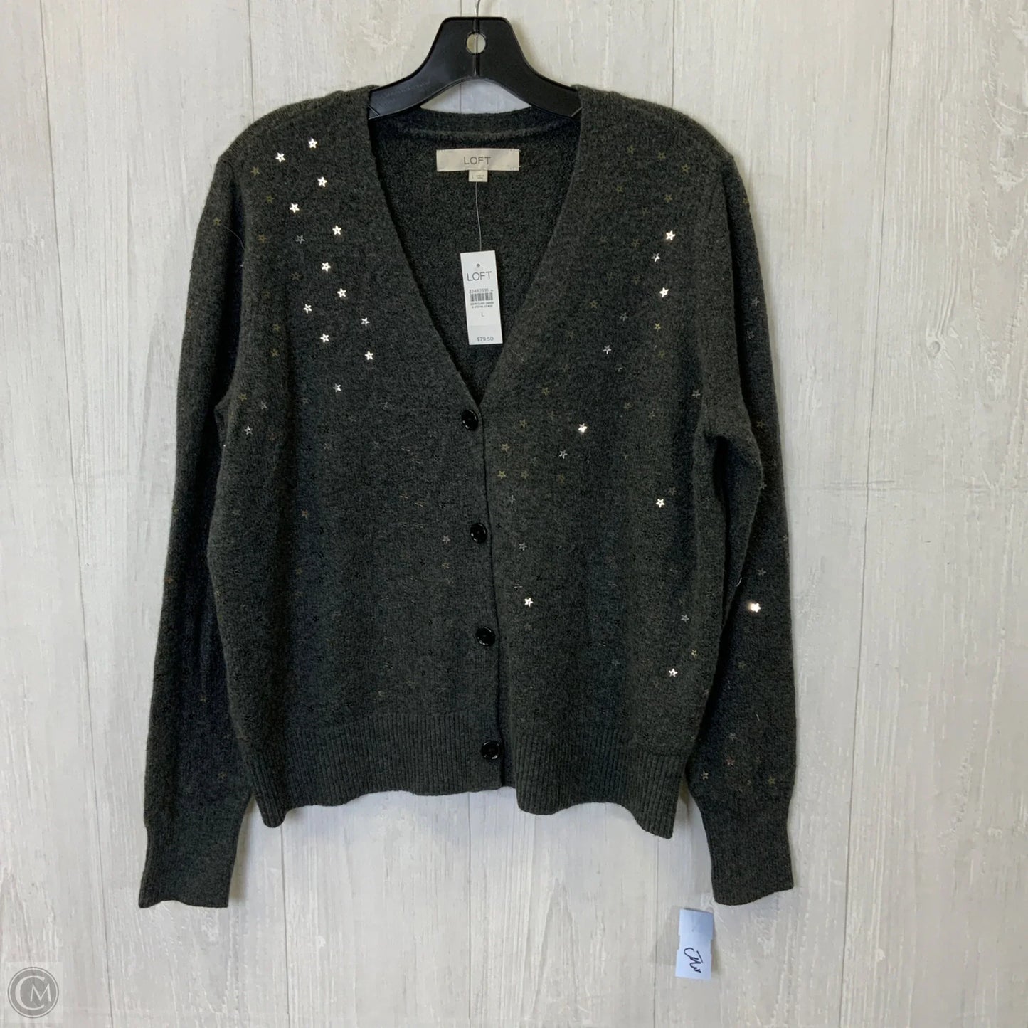 Sweater By Loft In Grey, Size: L