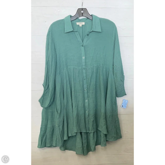 Tunic 3/4 Sleeve By Umgee In Green, Size: M