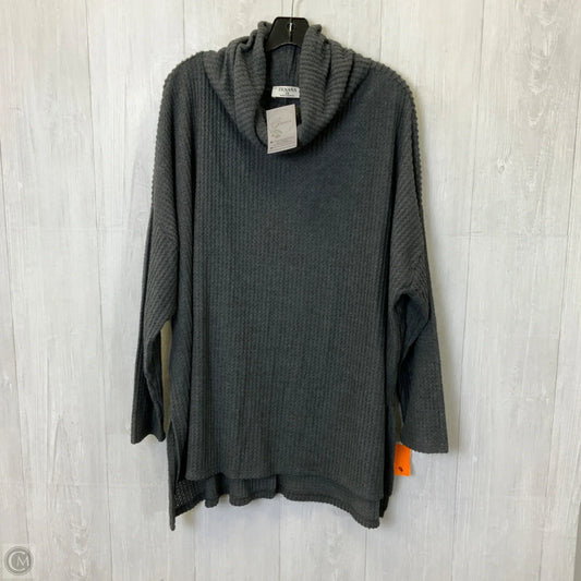 Tunic Long Sleeve By Zenana Outfitters In Grey, Size: 3x