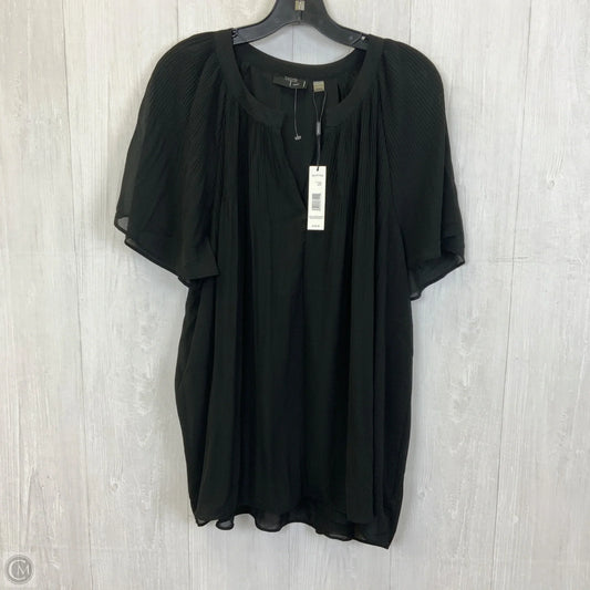 Top Short Sleeve By Tahari By Arthur Levine In Black, Size: 3x