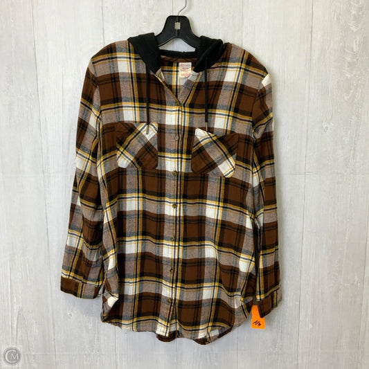 Jacket Shirt By No Boundaries In Plaid Pattern, Size: 2x