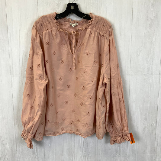 Top Long Sleeve By Clothes Mentor In Pink, Size: 3x