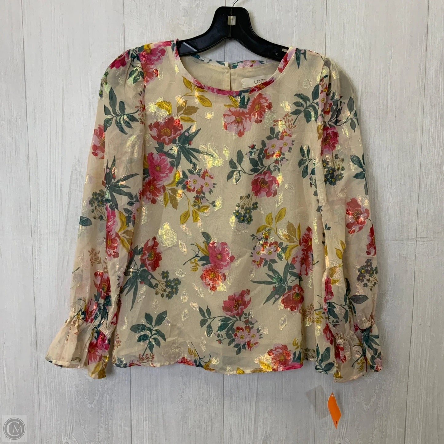 Top Long Sleeve By Loft In Floral Print, Size: Xsp
