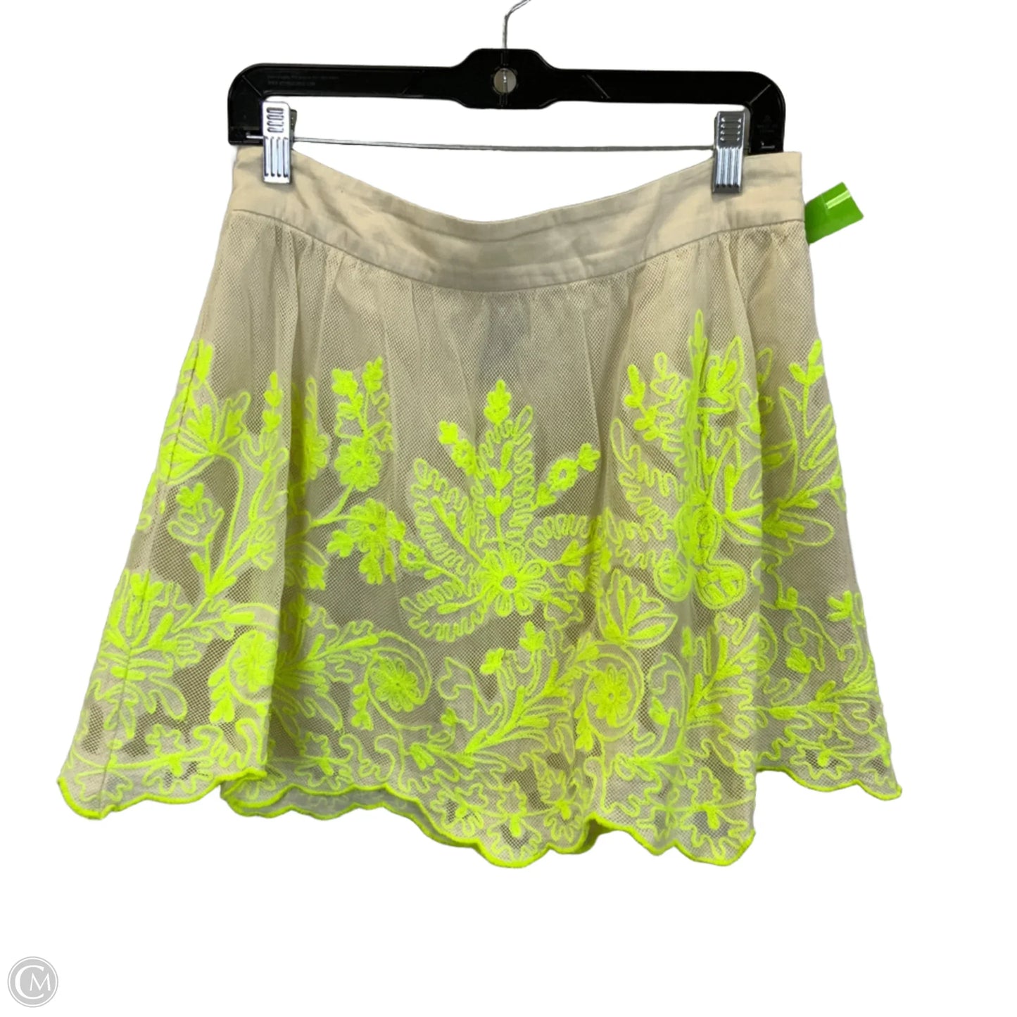 Skirt Mini & Short By Clothes Mentor In Cream & Yellow, Size: Xs