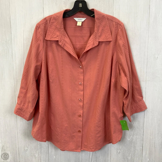 Top 3/4 Sleeve By Cj Banks In Pink, Size: 1x
